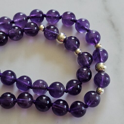 Amethyst (dunkel) -Mala mit dunklem Amethyst-Anhänger und Armband – Bild 16