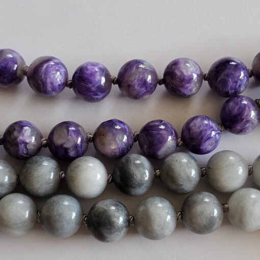 Charoit-"Adlerauge"-Mala mit Charoit-Anhänger und Armband – Bild 16