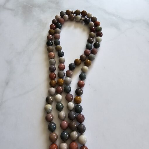 Achat („Alashan-Achat“) -Mala mit Edelstahlanhänger – Bild 11