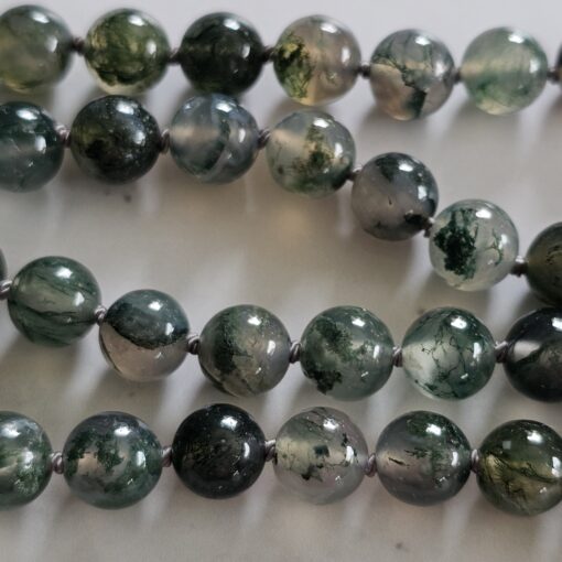 Moosachat (Chalcedon) -Mala mit Moosachat-Donut und Armband – Bild 16