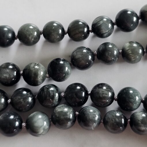Quarz-Katzenaugen-Mala mit Edelstahlanhänger und Armband – Bild 16