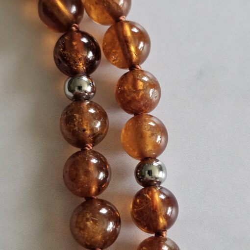 Spessartin (Granat) -Mala mit Hessonit (Granat) -Anhänger – Bild 17