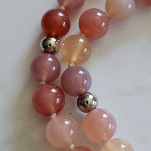 Achat („Yanyuan Achat“) -Mala mit Edelstahlanhänger und Armband – Bild 17