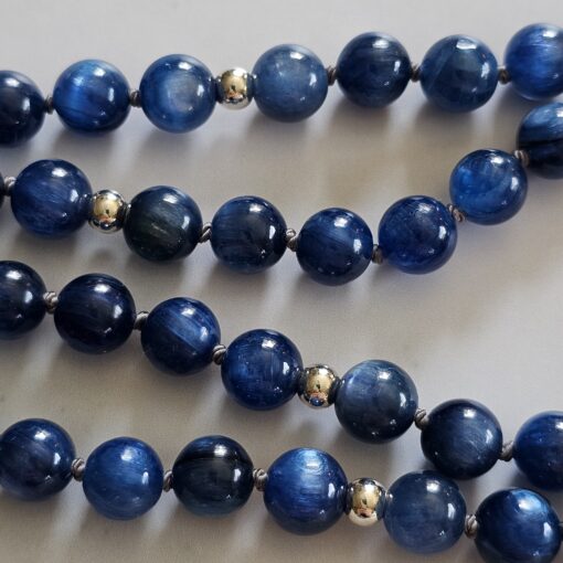 Kyanit-Mala (1) mit 925 Silberquaste und 2 Armbändern – Bild 17