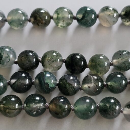 Moosachat (Chalcedon) -Mala mit Moosachat-Donut und Armband – Bild 17