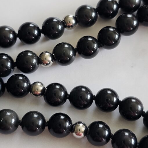 Obsidian („Regenbogen-Obsidian“) -Mala (3) mit „Regenbogen-Obsidian“-Anhänger und Armband – Bild 17