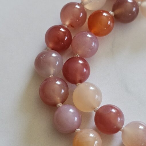 Achat („Yanyuan Achat“) -Mala mit Edelstahlanhänger und Armband – Bild 18
