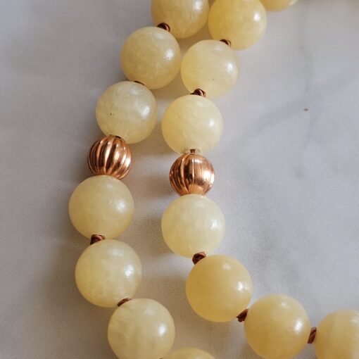 Calcit (gelb) -Kupfer-Mala mit orangefarbenem Aventurinquarz-Donut und Armband – Bild 18