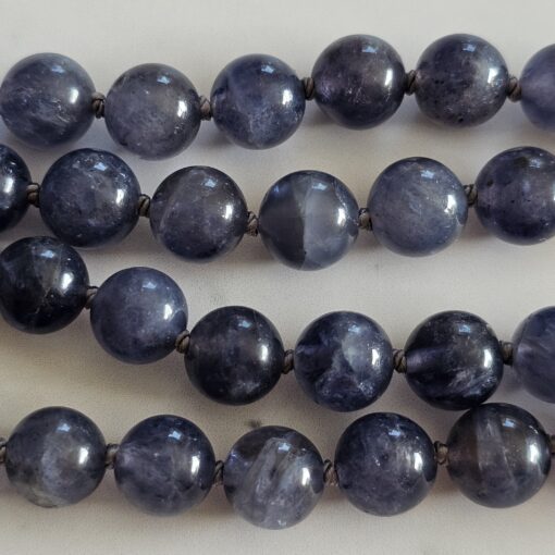 Iolith (Cordierit) -Bergkristall (facettiert) -Mala mit Iolith-Anhänger und Armband – Bild 17