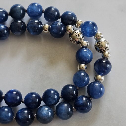 Kyanit-Mala (1) mit 925 Silberquaste und 2 Armbändern – Bild 18