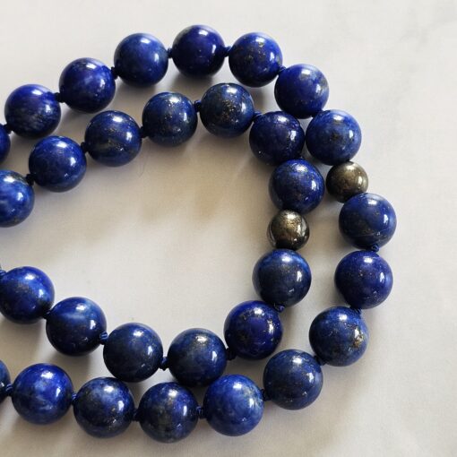 Lapislazuli-Pyrit-Mala (2) mit Lapislazuli-Donut und Armband – Bild 18