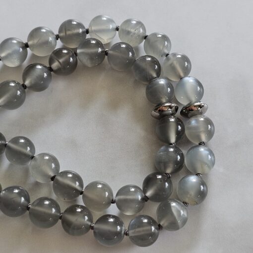 Mondstein (grau) -Mala mit grauem Achat-Anhänger und Armband – Bild 18
