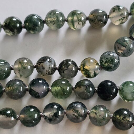 Moosachat (Chalcedon) -Mala mit Moosachat-Donut und Armband – Bild 18