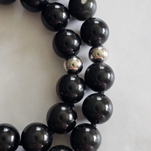 Obsidian („Regenbogen-Obsidian“) -Mala (3) mit „Regenbogen-Obsidian“-Anhänger und Armband – Bild 18