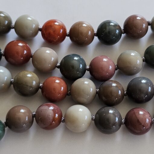 Achat („Alashan-Achat“) -Mala mit Edelstahlanhänger – Bild 13