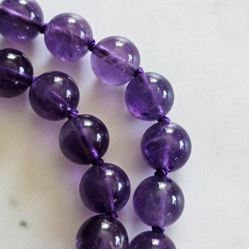 Amethyst (dunkel) -Mala mit dunklem Amethyst-Anhänger und Armband – Bild 19