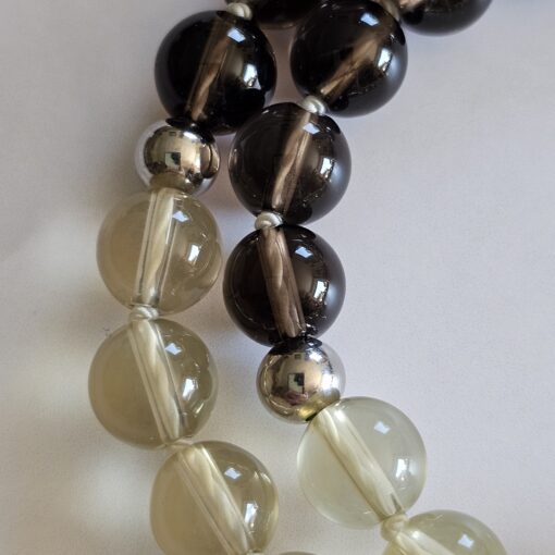 Bergkristall-Rauchquarz-Zitronenquarz-Mala mit Bergkristall-Anhänger und Armband – Bild 19