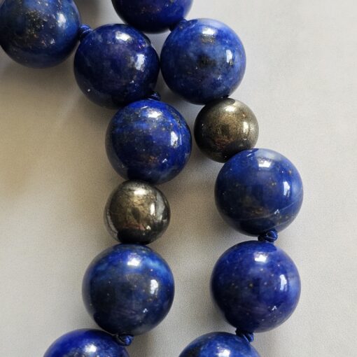 Lapislazuli-Pyrit-Mala (2) mit Lapislazuli-Donut und Armband – Bild 19