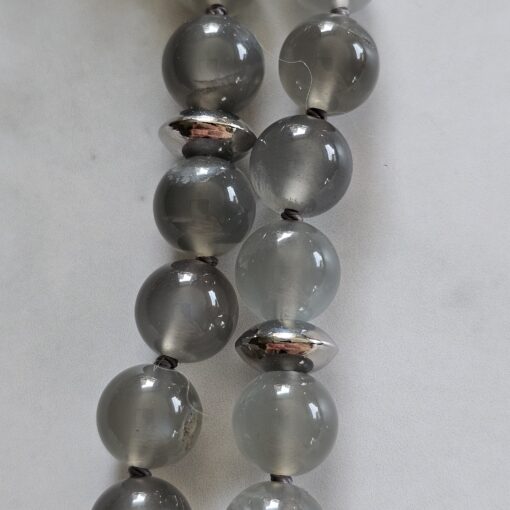 Mondstein (grau) -Mala mit grauem Achat-Anhänger und Armband – Bild 19