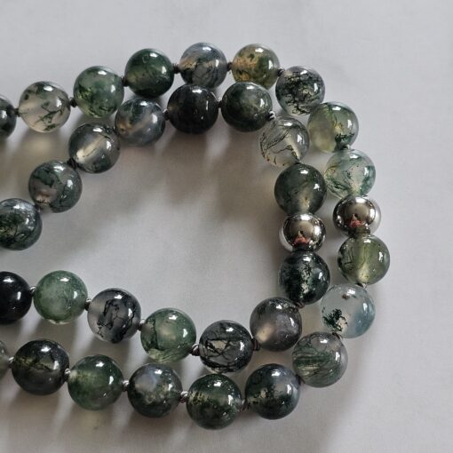 Moosachat (Chalcedon) -Mala mit Moosachat-Donut und Armband – Bild 19