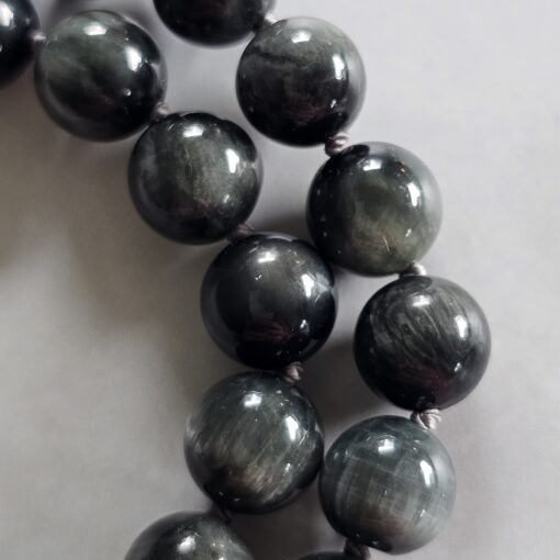 Quarz-Katzenaugen-Mala mit Edelstahlanhänger und Armband – Bild 19