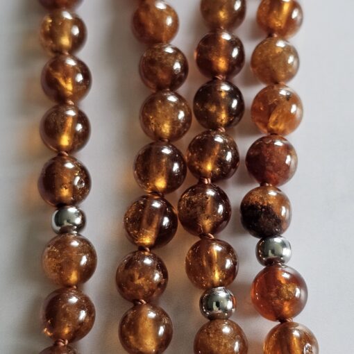 Spessartin (Granat) -Mala mit Hessonit (Granat) -Anhänger – Bild 2