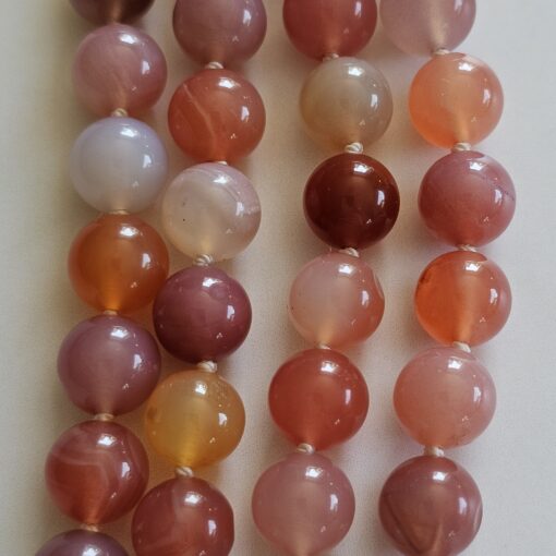 Achat („Yanyuan Achat“) -Mala mit Edelstahlanhänger und Armband – Bild 2