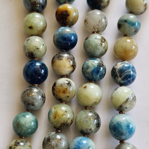 Afghanit-Mala (2) mit Afghanit-Anhänger (Rohstein) – Bild 2
