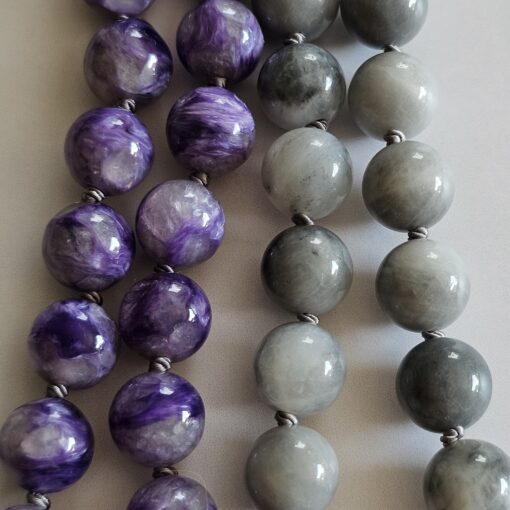 Charoit-"Adlerauge"-Mala mit Charoit-Anhänger und Armband – Bild 2