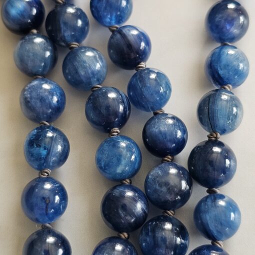 Kyanit-Mala (1) mit 925 Silberquaste und 2 Armbändern – Bild 2