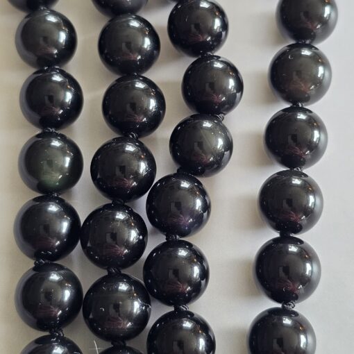 Obsidian („Regenbogen-Obsidian“) -Mala (3) mit „Regenbogen-Obsidian“-Anhänger und Armband – Bild 2