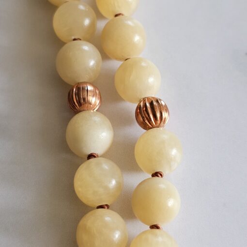 Calcit (gelb) -Kupfer-Mala mit orangefarbenem Aventurinquarz-Donut und Armband – Bild 20