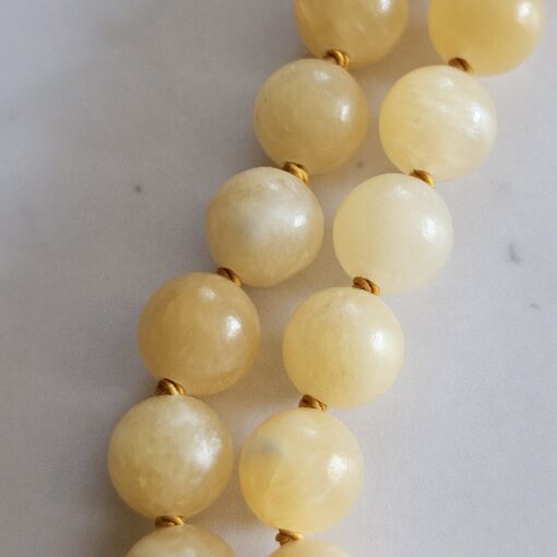 Calcit (orangefarben und gelb) -Mala mit gelbem Calcit-Donut und Armband – Bild 20
