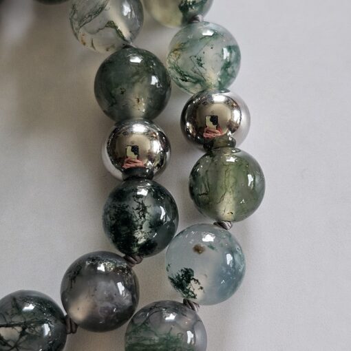 Moosachat (Chalcedon) -Mala mit Moosachat-Donut und Armband – Bild 20