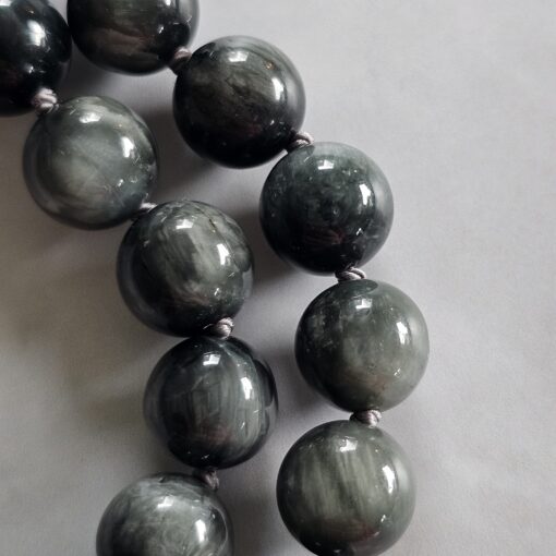 Quarz-Katzenaugen-Mala mit Edelstahlanhänger und Armband – Bild 20