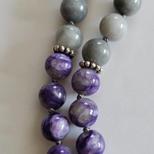 Charoit-"Adlerauge"-Mala mit Charoit-Anhänger und Armband – Bild 21