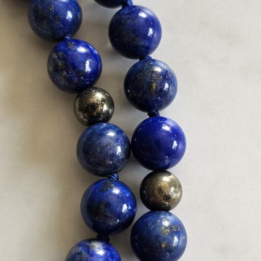 Lapislazuli-Pyrit-Mala (2) mit Lapislazuli-Donut und Armband – Bild 21