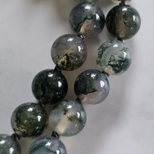 Moosachat (Chalcedon) -Mala mit Moosachat-Donut und Armband – Bild 21