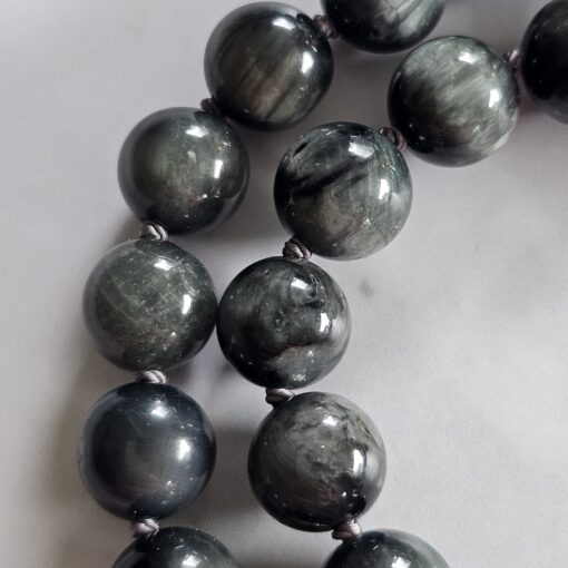 Quarz-Katzenaugen-Mala mit Edelstahlanhänger und Armband – Bild 21