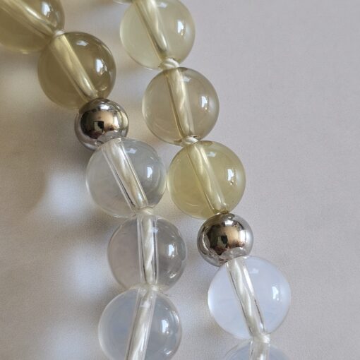 Bergkristall-Rauchquarz-Zitronenquarz-Mala mit Bergkristall-Anhänger und Armband – Bild 21