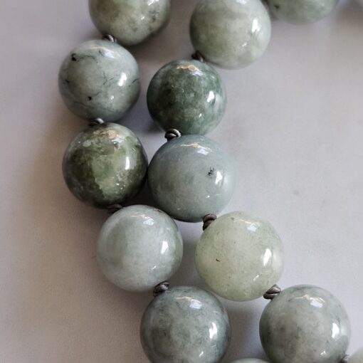Jade (Burma Jade) -Mala (2b) mit Donut aus Burma Jade und Armband – Bild 22