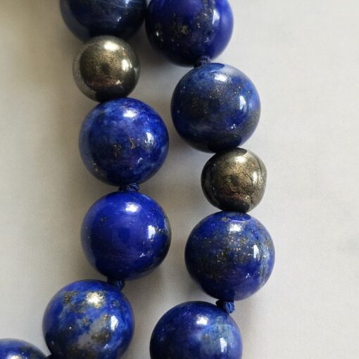 Lapislazuli-Pyrit-Mala (2) mit Lapislazuli-Donut und Armband – Bild 22