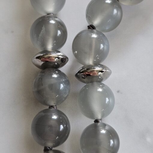 Mondstein (grau) -Mala mit grauem Achat-Anhänger und Armband – Bild 22