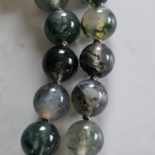 Moosachat (Chalcedon) -Mala mit Moosachat-Donut und Armband – Bild 22
