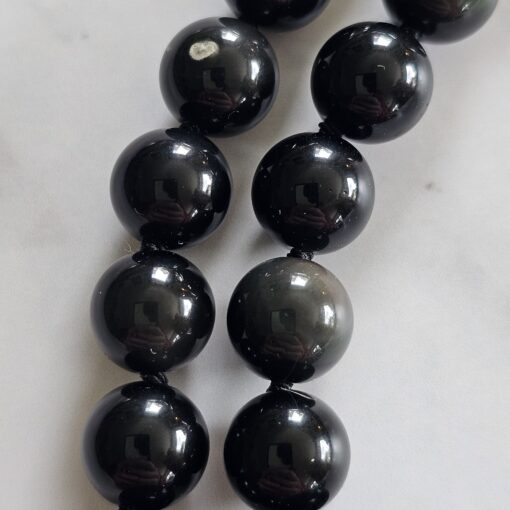 Obsidian („Regenbogen-Obsidian“) -Mala (3) mit „Regenbogen-Obsidian“-Anhänger und Armband – Bild 21