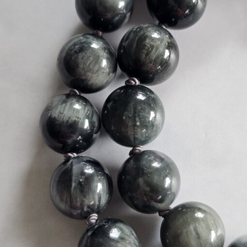 Quarz-Katzenaugen-Mala mit Edelstahlanhänger und Armband – Bild 22