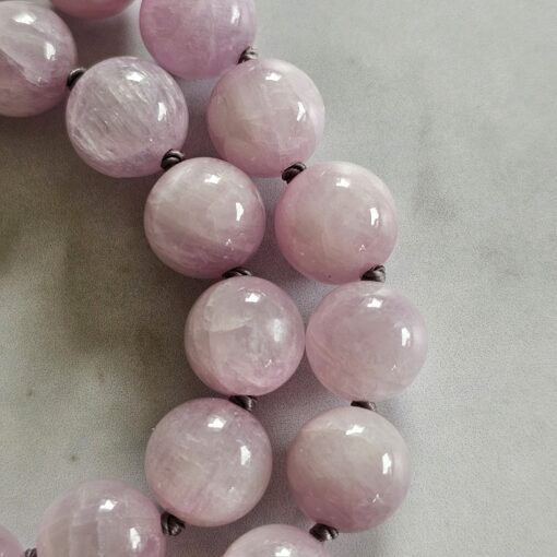 Kunzit-Bergkristall (facettiert) -Mala mit 925 Silberanhänger und Armband – Bild 23