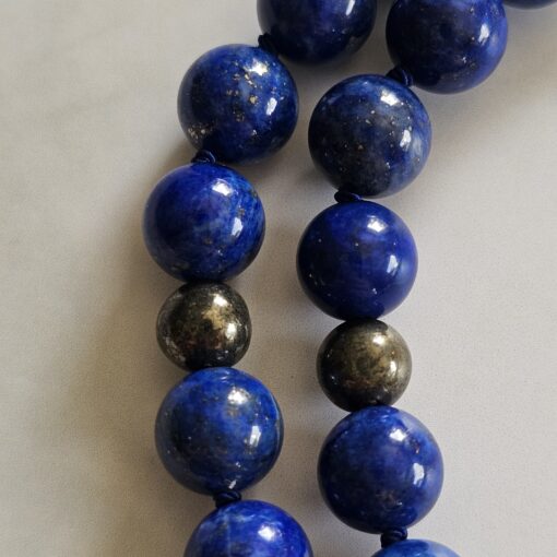 Lapislazuli-Pyrit-Mala (2) mit Lapislazuli-Donut und Armband – Bild 23