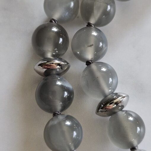 Mondstein (grau) -Mala mit grauem Achat-Anhänger und Armband – Bild 23
