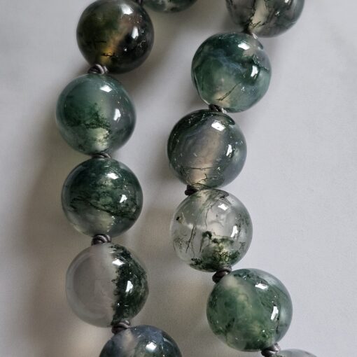 Moosachat (Chalcedon) -Mala mit Moosachat-Donut und Armband – Bild 23